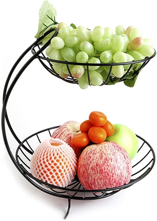 YUMUYMEY Canasta de Frutas Doble Cesta De Frutas De Almacenamiento En