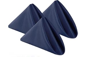 Bailarina Cloth Napkins Set of 80,17x17 inches Dinner Napkins Cloth Washable,Polyester Square Table Cloth Napkin Bulk with Hemmed Edges Ideal for Banquets, Parties and Weddings-Navy Blue