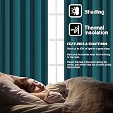 H.Versailtex Blackout Pencil Pleat Window Curtains 66x72 2 Panels Teal view 3