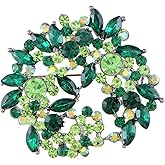 Alilang Violet Lavender Purple Crystal Rhinestone Floral Wreath Brooch Pin