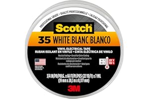3M 10828 Scotch 35 Vinyl Electrical Color Coding Tape, 3/4-Inch x 66ft, White