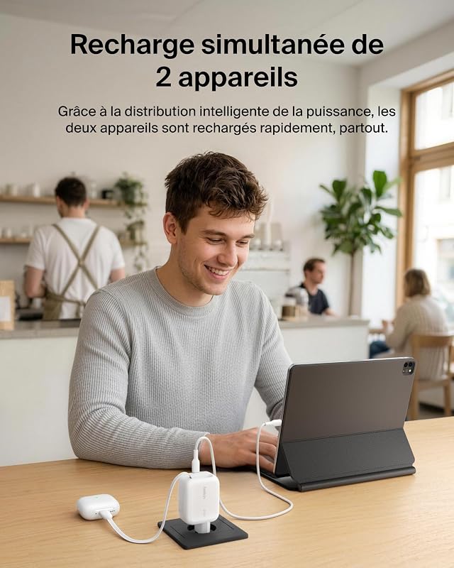 Chargeur USB-C GaN 67 W avec Câble USB-C Rétractable 1 M Et Port USB C, pour iPhone, Recharge Rapide pour iPhone 17 Et 16 Series, Galaxy S26 Series, AirPods, Tablettes, MacBook, Chromebook