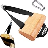 Ergonomic Arm Wrestling Handle with Wooden Grip, Wrist &amp; Forearm Strength Training Attachment for Cable Machines