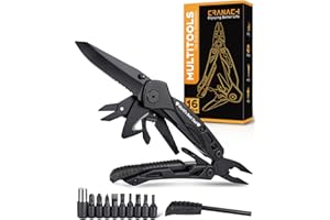 CRANACH Multitool Mens Gifts for Fathers Day - Dad Gifts 16 In 1 Pocket Knife Plier Camping Accessories Multi Tool Gadgets Birthday Gifts for Adults Husband Boyfriend Women Who Have Everything Wants Nothing