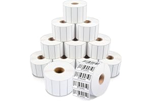 Aegis Adhesives - 2 ¼” X ¾” Direct Thermal Labels for Barcodes, Address, Perforated & Compatible with Rollo, Zebra, & Other D