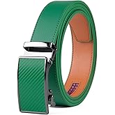 Fabio Valenti Mens Belt,Ratchet Belt Dress with 1 3/8" Genuine Leather with Easier Adjustable Buckle, Trim to Fit