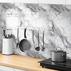 Chejiaye 10pcs Marble Peel and Stick Backsplash
