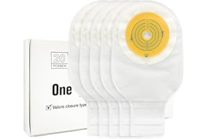 Ceeport 20 PCS Colostomy Bags, Ostomy Supplies, One Piece Drainable PE Ostomy Pouch for Ileostomy Stoma Care, Odor Resistant, Cut-to-Fit, Max 2 1/2"