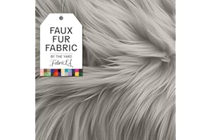 FabricLA Faux Fur Fabric by The Yard - Artificial Craft Fur - 36" X 60" Inch Wide - Fur Fabric for Craft Supply, DIY Furry Plush Projects, Sewing, Decoration, Upholstery, Platinum Gray, 1 Yard