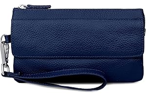 Uromee Wristlet Wallet Clutch Purses for Women Genuine Leather Crossbody Bag Handbag with Detachable Shoulder Chain