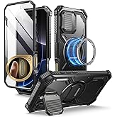 i-Blason for iPhone 16 Pro Case MagSafe, [Camera Control Button] [Built-in Screen Protector] [Camera Cover Stand], Military Protection Phone Case for iPhone 16 Pro, Armorbox Series, Black