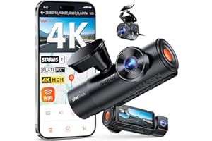 Vantrue N4 Pro S 4K 3 Channel Dash Cam w/Triple STARVIS 2, 4K+1080P+2.5K Front Inside Rear Dash Camera, 4k+2.5K Dual Channel, HDR IR Night Vision, Voice Control, Parking Mode, GPS, Wi-Fi, Support 1TB