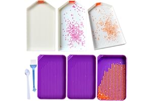 SUWAND 6 Pcs Large Diamond Painting Tool Plastic Bead Sorting Tray, Big Size Diamond Rhinestone Plate Trays, Diamond Art Kit Tools, Storage Containers Tray for Rhinestone and Accessories