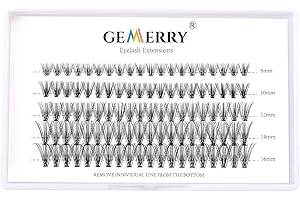 GEMERRY Eyelash Clusters Extensions 20D Individual Cluster Lashes C Curl 0.07mm 8-14mm Mixed Tray Black Mink DIY Eyelash Exte