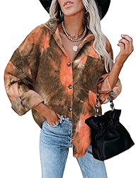 ZOLUCKY Women'S Corduroy Shacket Casual Button Down