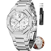 OLEVS Watches for Men Dress Stainless Steel Big face Waterproof Luxury Men’s Wrist Watch with Date Casual Blue/Black/Gold/Silver Reloj para Hombre