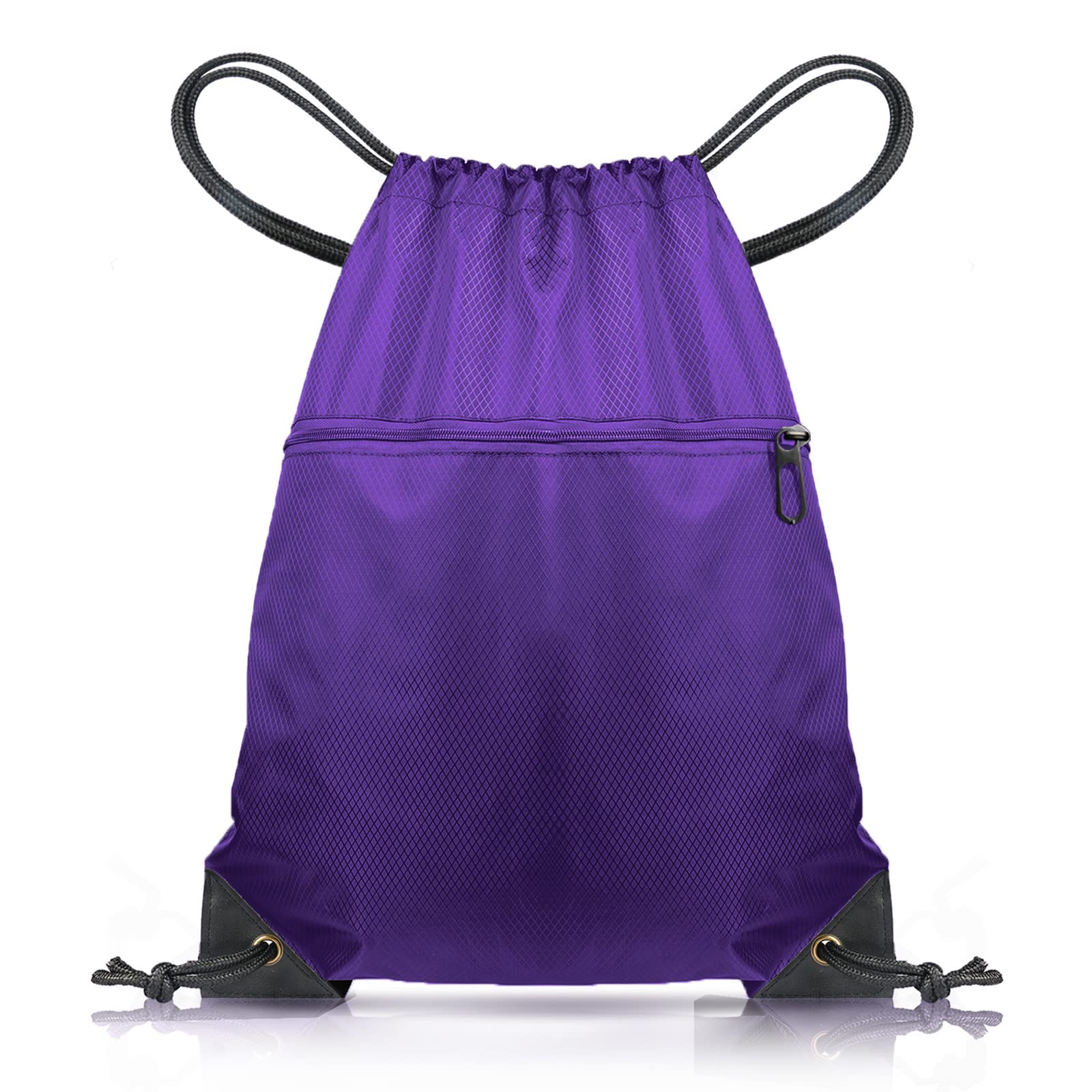 CHEPULA Drawstring Gym Bag, Large Sports Backpack String Swim Drawstring PE Bags for Women Men, Travel Beach School Bag with Waterproof (Purple)