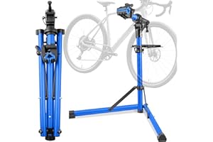 Upgraded Heavy Duty Bike Repair Stand (Max 110 lbs) - Portable Bicycle Stand Maintenance Workstand Aluminum Made For Electric
