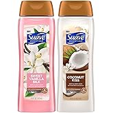 Suave Body Wash Variety 2-Pack, Sweet Vanilla Silk + Coconut Kiss – Gentle Body Washes with Sweet Blend Oil Essence, 18 Oz Ea