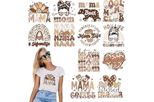 INCOK Mama DTF Transfers Ready to Press - 12 Sheets Vintage Leopard Momlife Iron on Transfer Stickers Personalized Iron on Patches for Mother's Day T Shirts Clothing DIY Inspirational Craft Costume Decor