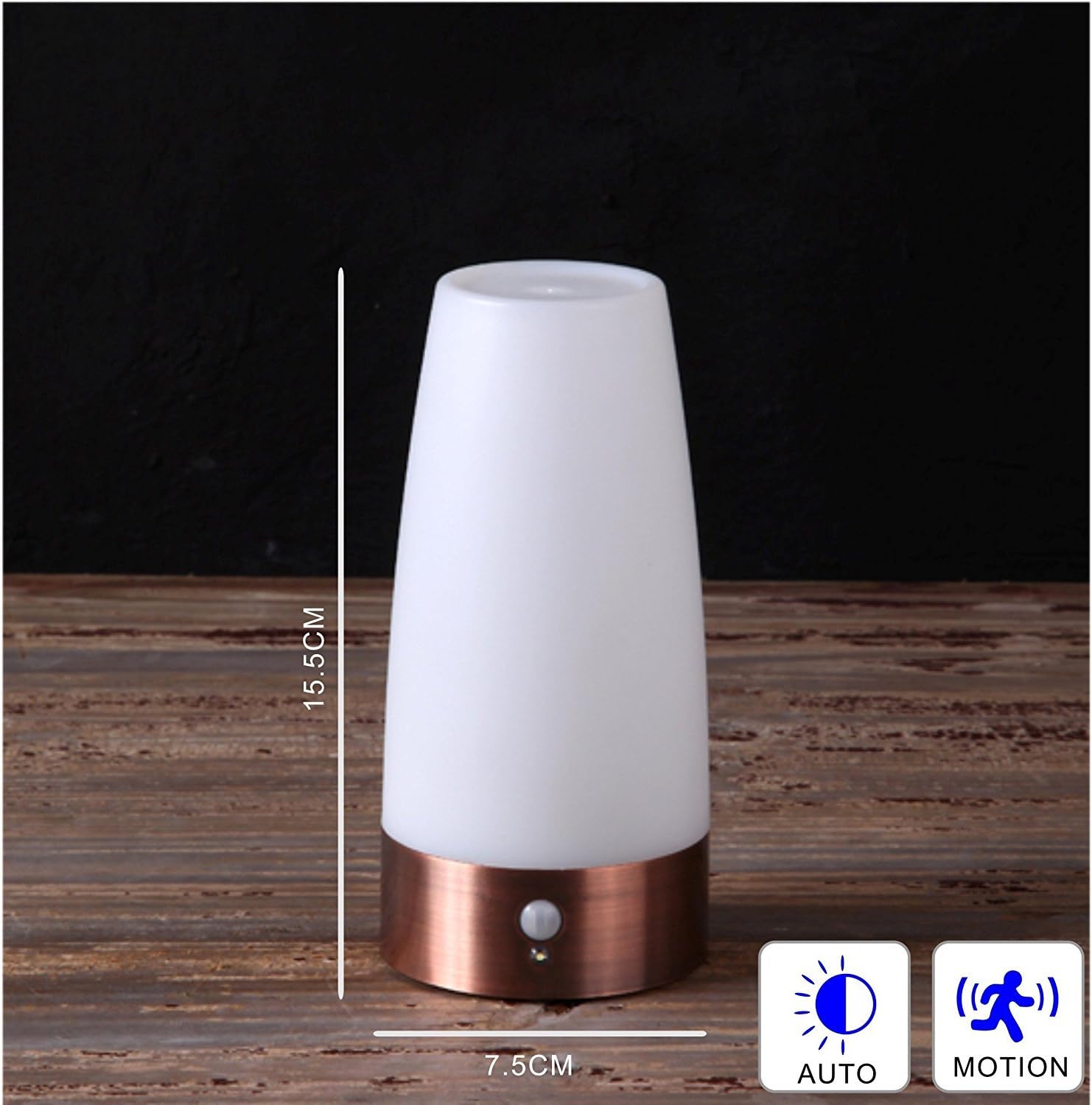 WRalwaysLX Retro LED Night Light for Home,Small Lamp with Wireless PIR LED Motion Sensor Indoor/Outdoor,Battery Operated Lamp for Bedroom,Hallway,Kitchen… (ROUND-white light) - Image 4