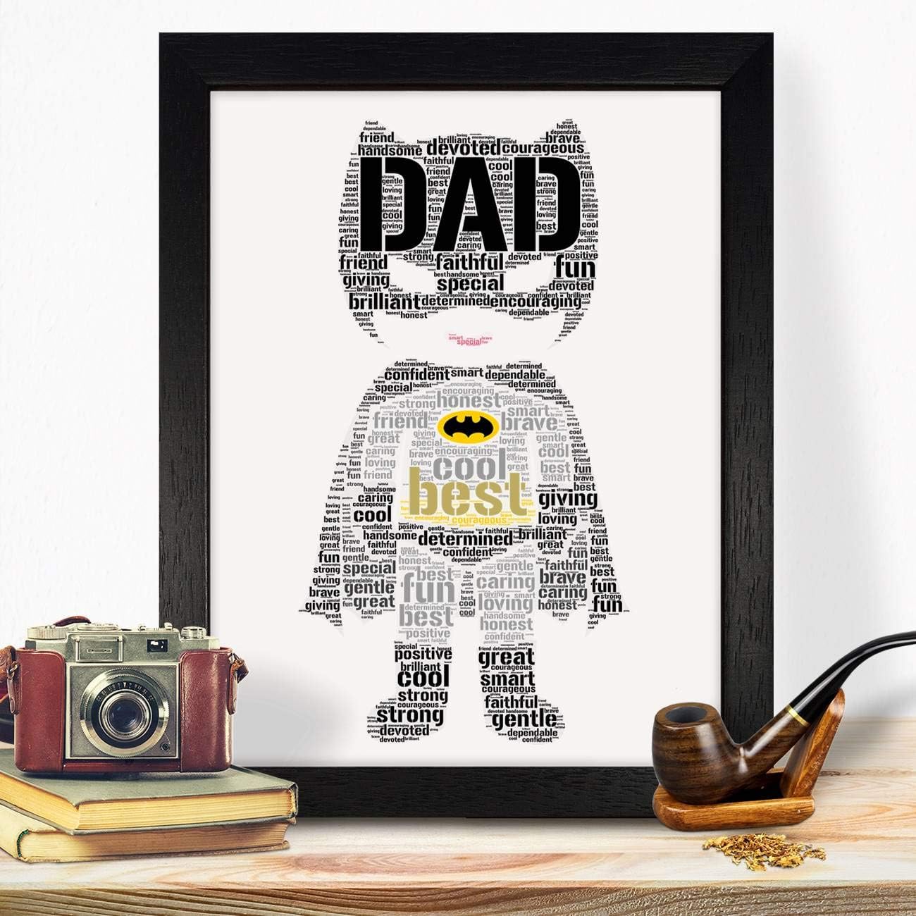 Personalised Presents Gifts For Dad Daddy Step Dad Husband Fathers Day Birthday Christmas From Son Daughters Wife Kids Newborn Baby Batman Word Art Wall Art Home Decor Prints Posters