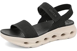 UBFEN Womens Walking Hiking Sandals Comfortable Arch Support Non Slip Adjustable Straps Cushioned Footbed Platform Sport Water Sandals Summer