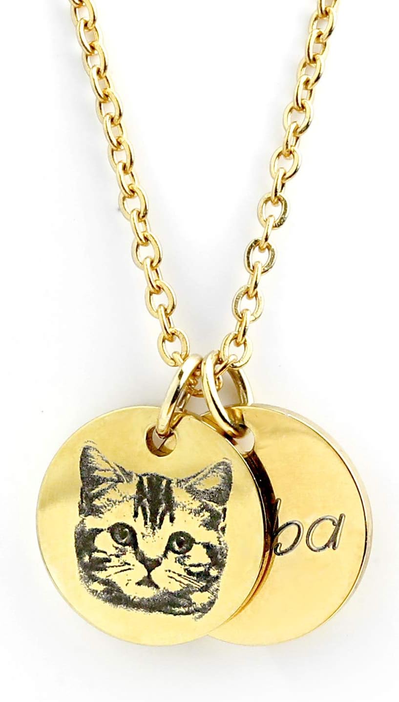 Custom Pet Gifts Cat memorial necklace Custom Pet Jewelry Dog Mom Memorial Jewelry Custom Pet Portrait - CN-AP