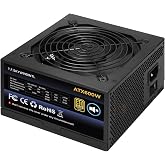 600W Power Supply 80 Plus Gold Gaming PSU Non Modular ATX Form Factor | 125mm FDB Fan Ultra-Quiet | 100-240V Active PFC Auto-Switching Input | Compatible with Desktop PC &amp; Server Builds&zwnj;
