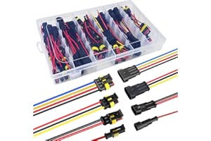 Twippo 16 AWG Waterproof Wire Connectors Automotive Electrical Connectors Quick Disconnect 1/2/3/4 Pin with 16 Gauge Wire (26 Kits)