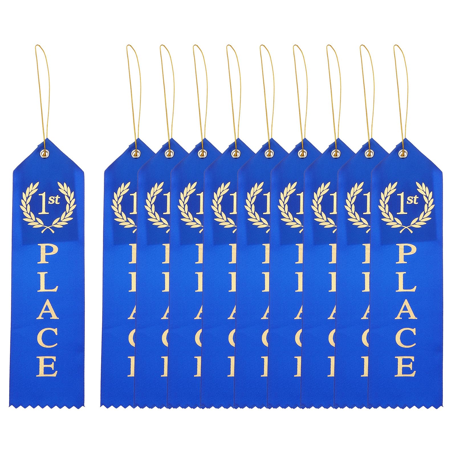 PATIKIL Award Ribbons, 10 Pcs 1st Winner Ribbons with Even Card and Rope Achievement Ribbons for Competition Sport Even, Blue