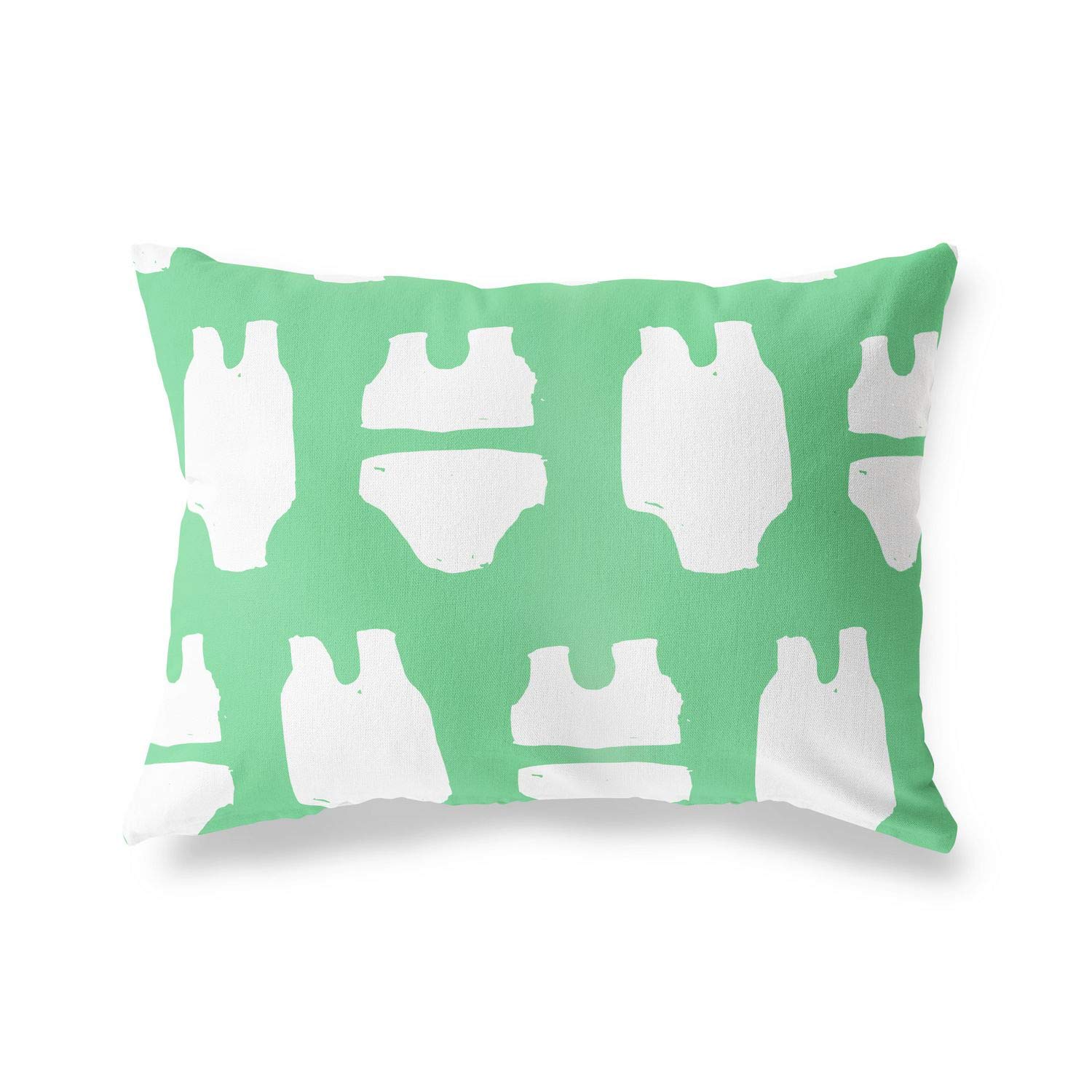 BonaMaison Decorative Cushion Cover, Petrol Green-White Throw Pillow Covers, Home Decorative Pillowcases for Livingroom, Sofa, Bedroom, Size: 45X60 Cm - Designed and Manufactured in Turkey