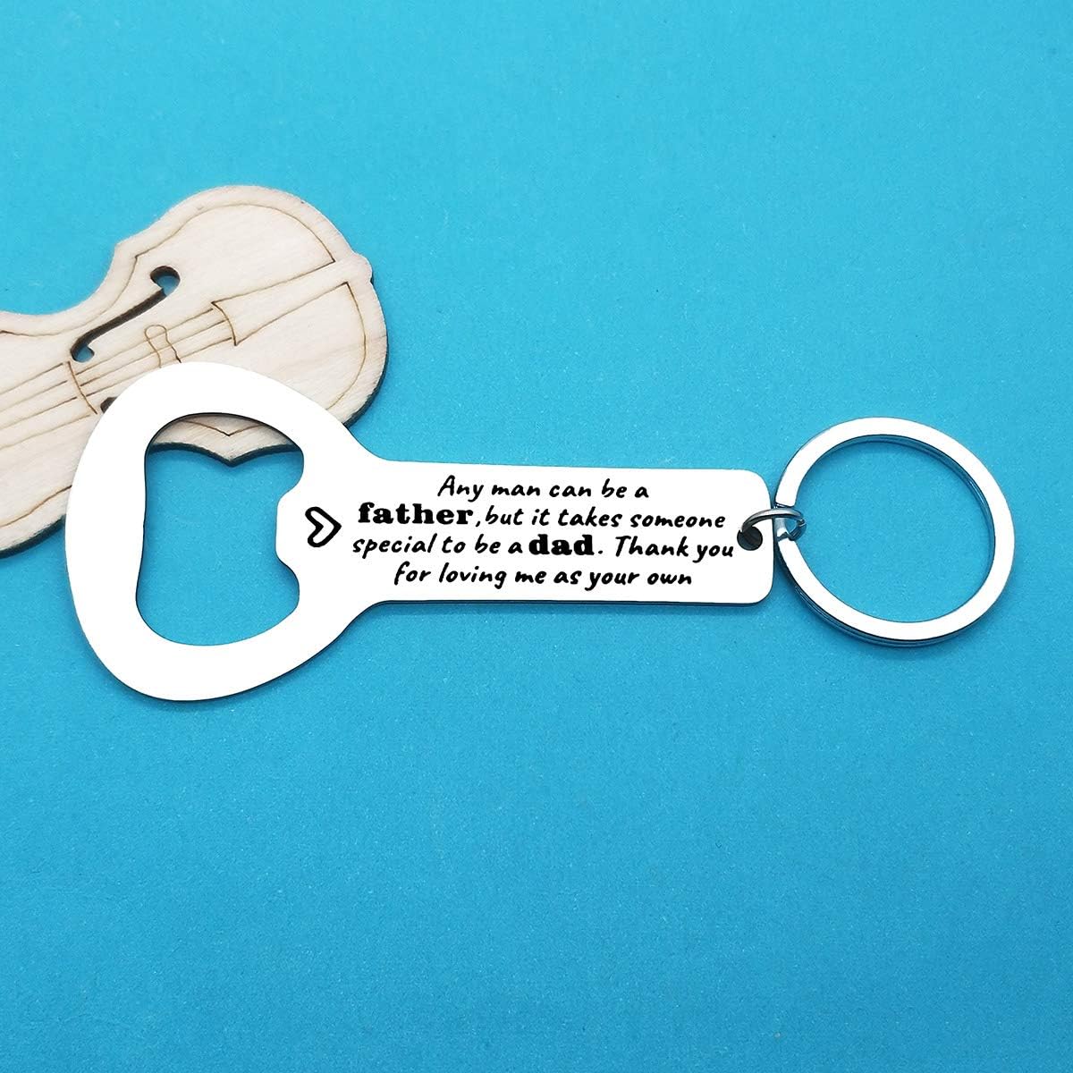 Step Dad Gifts Keyring Thank You for Loving Me as Your Own Bottle Opener Keyring Christmas Birthday Gifts for Stepdad Fathers Day Gift Step Dad Gift from Daughter Son - Image 4