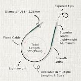 KnitPro Zing Fixed Circular Needles Asymmetrical 10" 3.25mm view 3