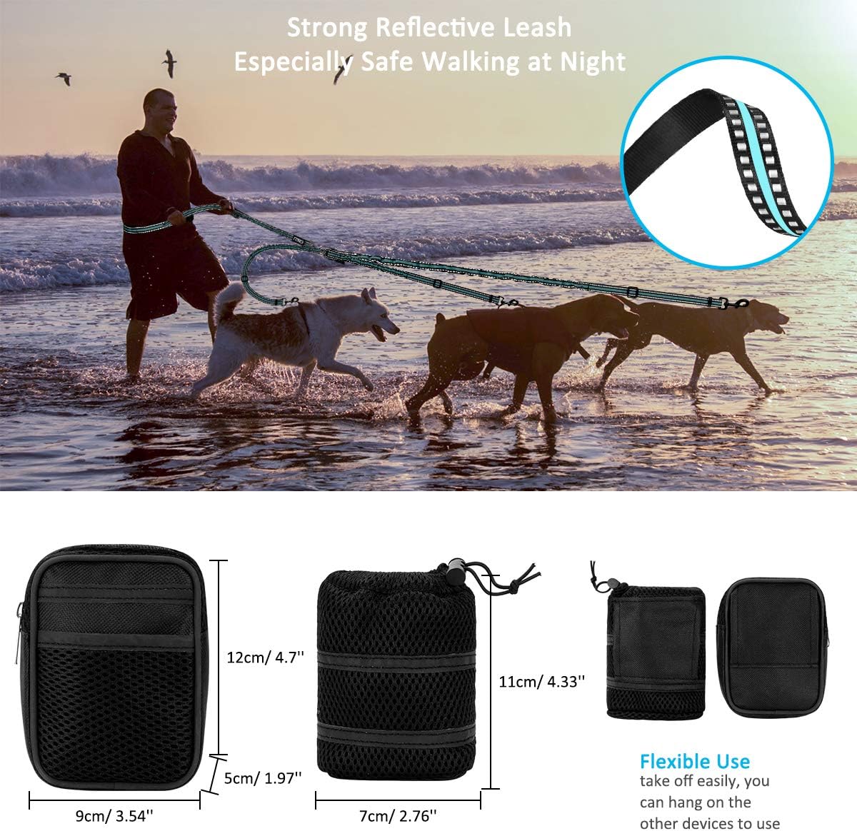 PHILORN Hands-free triple Dog Lead Splitter, Adjustable, Detachable - Image 5