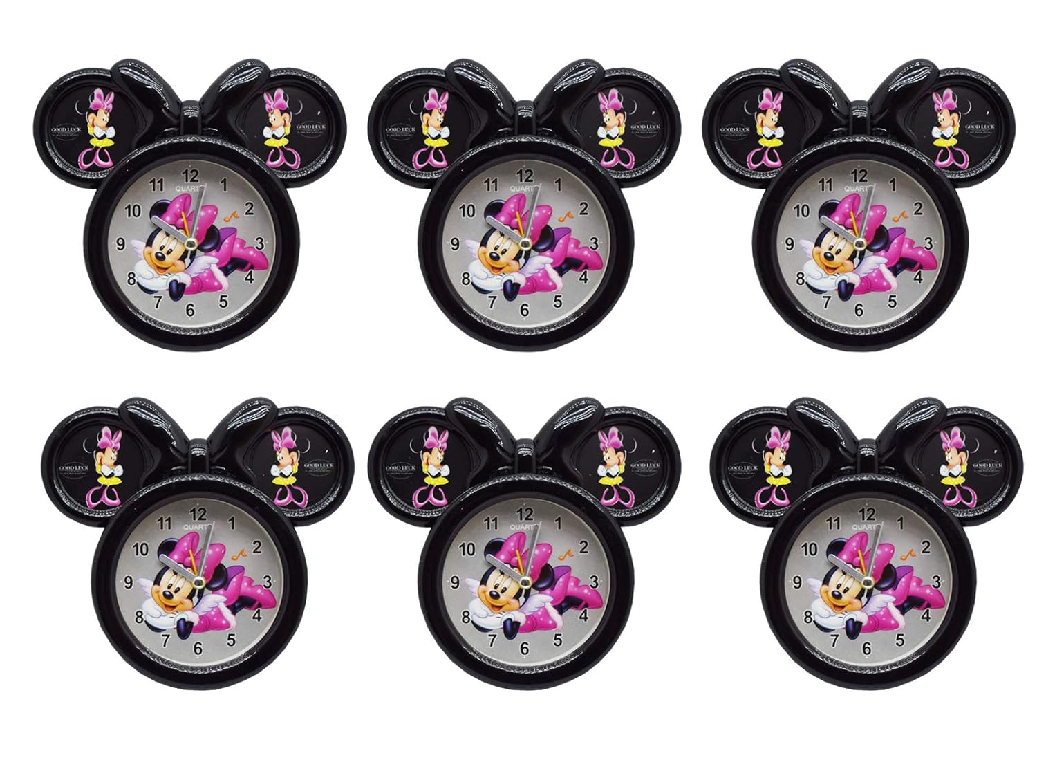 Asera 6 Pcs Minnie Mouse Table Clock Cum Photo Frame For Birthday