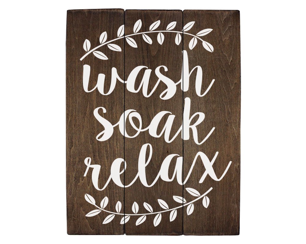 Elegant Signs Wash Soak Relax Wood Sign Buy Online In India At Desertcart