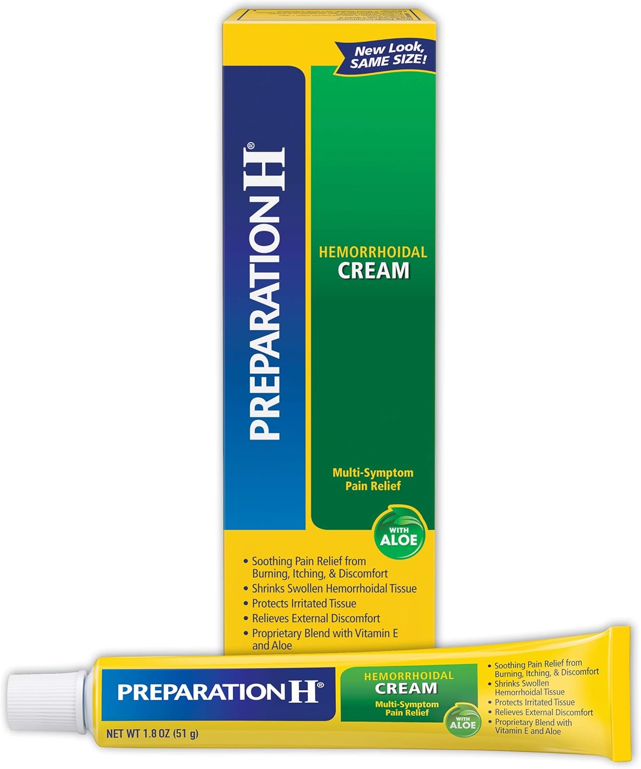 PREPARATION H Hemorrhoid Symptom Treatment Cream, Multi-Symptom Pain Relief with Aloe, Tube (1.8 Ounce): Health & Personal Care