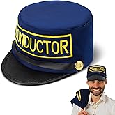 Newcotte Christmas Train Conductor Hats Engineer Hats Polar Party Gifts Favors Bulk Train Conductor Costume