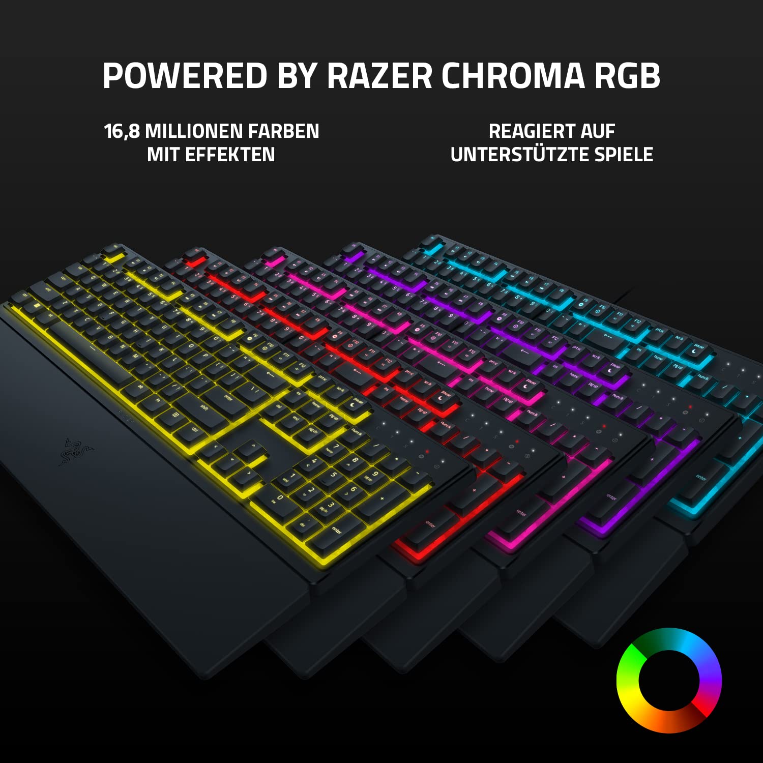 Razer Ornata V3 X - Flache Membran-Tastatur mit Chroma RGB (Lautlose Membran-Switches, Ergonomische Handballenauflage, Tastenkappen Anti-UV-Beschichtung) QWERTZ DE-Layout | Schwarz 6