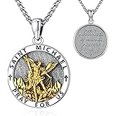 LOOVE Saint Necklace for Men Sterling Silver St Michael St Christopher St Anthony St Jude Virgin Mary Necklace for Women Catholic Religious Jewelry Gift