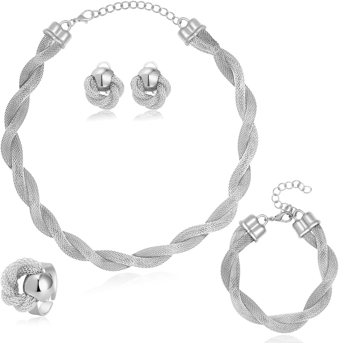 MOOCHI Africa Style Gold Plated Necklace Earrings Bracelet Ring Jewelry Set