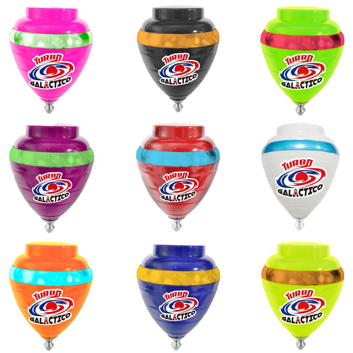 TROMPOS COMETA Galactic Turbo Spinning Top with Rotating Tip - 1 Piece Random Colour Includes Rope with Ring and Star Inside the Top