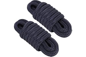 BAFOVY Boat Dock Lines, Double Braided Nylon 3/4 Inch Anchor Lines 15 Feet for Sailboats and Speedboats (Blue)