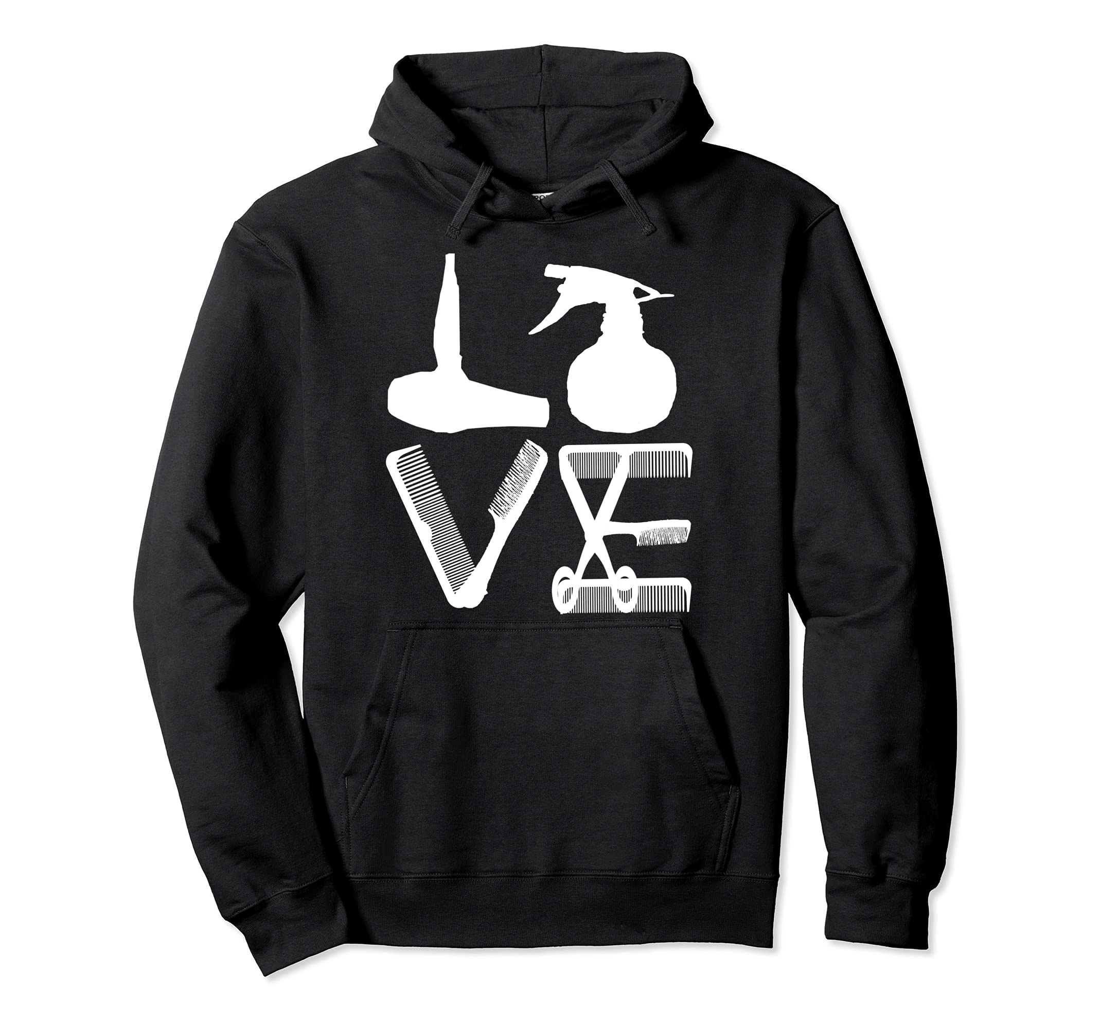 Hairdresser Love Hairdryer Scissors Barber Hair Brush Pullover Hoodie
