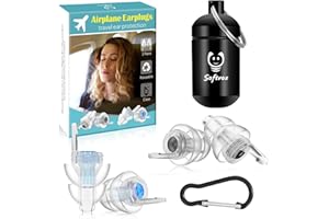 Airplane Ear Plugs Pressure Relief 2 Pairs, Airplane Travel Essentials, Prevent Ear Pain While Flying, Reusable Soft Plane Ea