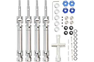 POLANTA 4PCS Stainless Steel Drive Shaft CVD Upgrades for 1/10 Traxxas Rustler VXL 4X4, Stampede VXL 4X4, Hoss VXL 4X4, Slash Platinum, Slash Ultimate, Slash VXL 4x4