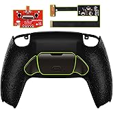 eXtremeRate Textured Black Real Metal Buttons (RMB) Version Rise 2.0 Remap Kit for PS5 Controller BDM 010 020, Upgrade Board & Redesigned Back Shell & Programable Back Buttons Set for PS5 Controller