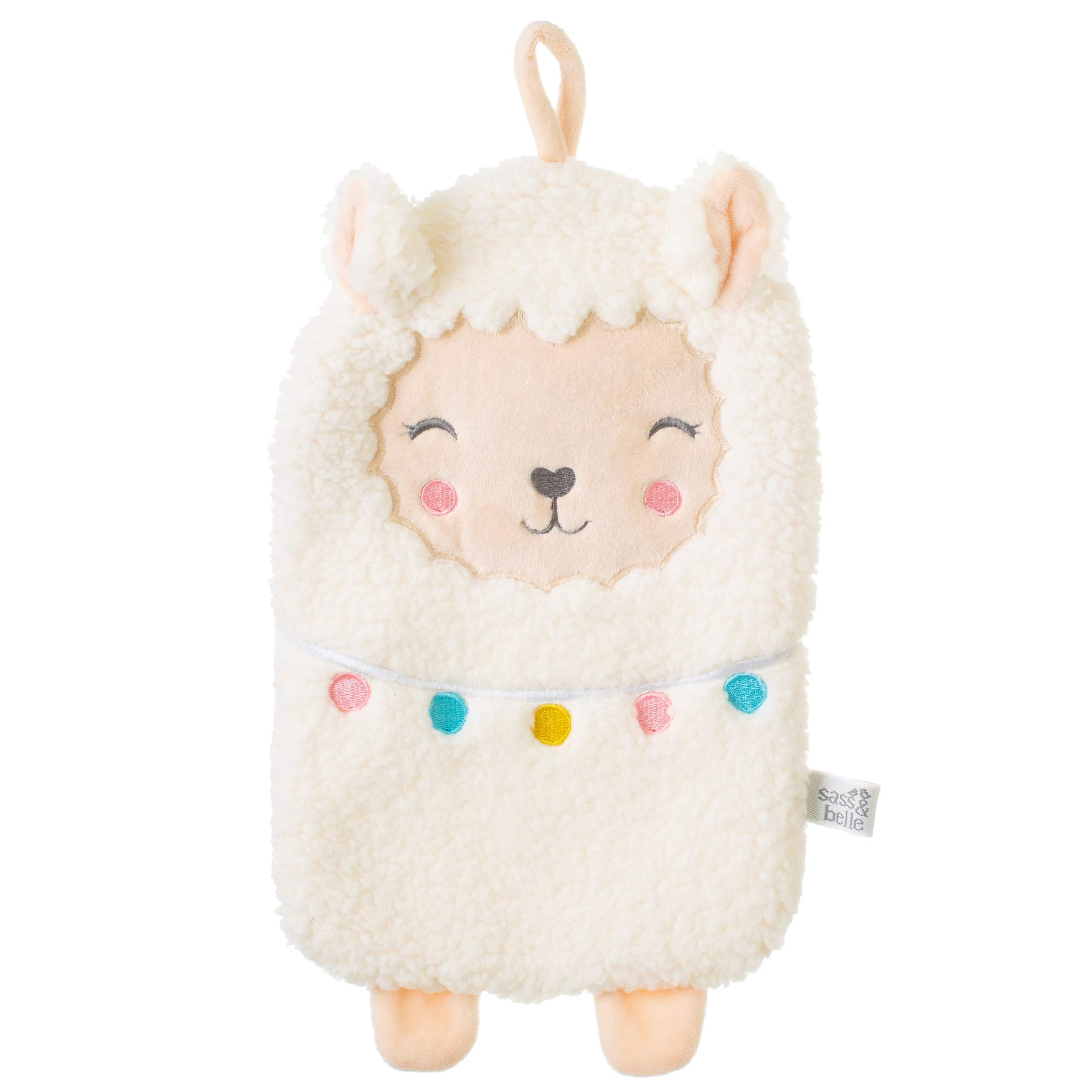 Sass & Belle Lima Llama Hot Water Bottle with Cute Cover – Fluffy, Perfect for Kids or Adults – Soft White Hot Water Bottle with Cover UK – Sass and Belle Gift Idea for Cosy Comfort
