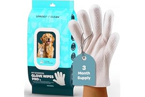 UPROOT CLEAN Uproot QuickClean Gloves Pro: Extra-Thick Pet Glove Wipes for Dogs & Cats - Easy Wipe Paws, Eyes, Ears, Butt, & Body - Lick-Safe for Cats & Dogs - Cleaning, Deodorizing & Grooming (20 Pack)